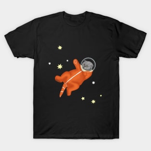 Space cat. Cat astronaut. Cat in an orange spacesuit T-Shirt